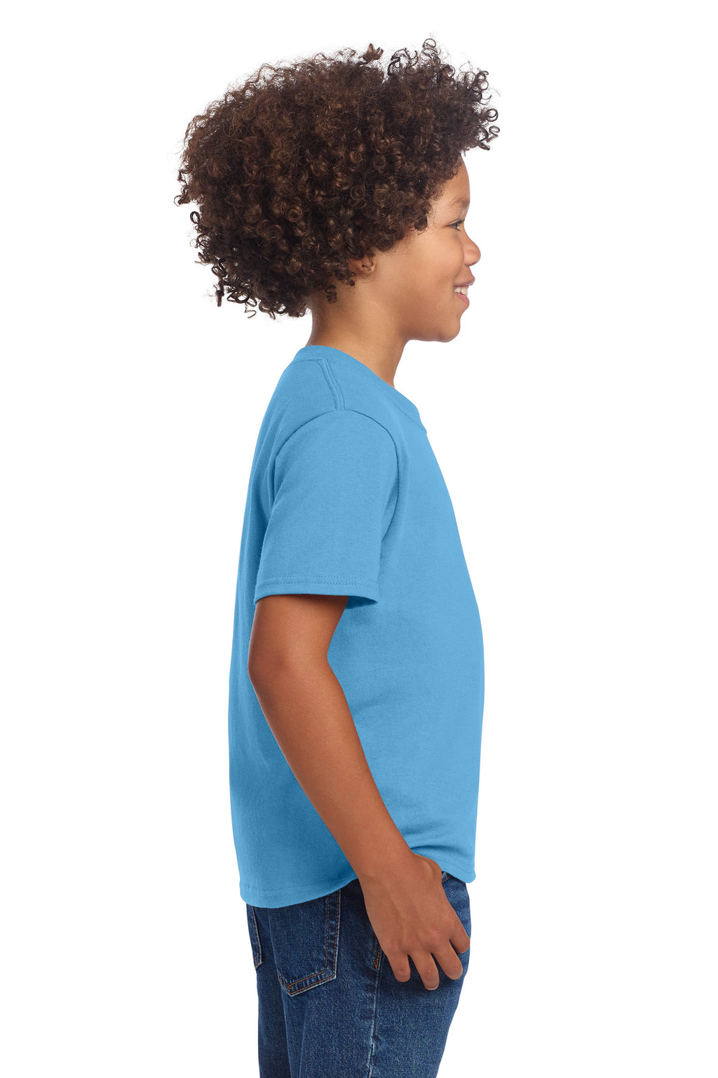 Port & Co Youth Core Cotton DTG Tee PC54YDTG - Aquatic Blue - side