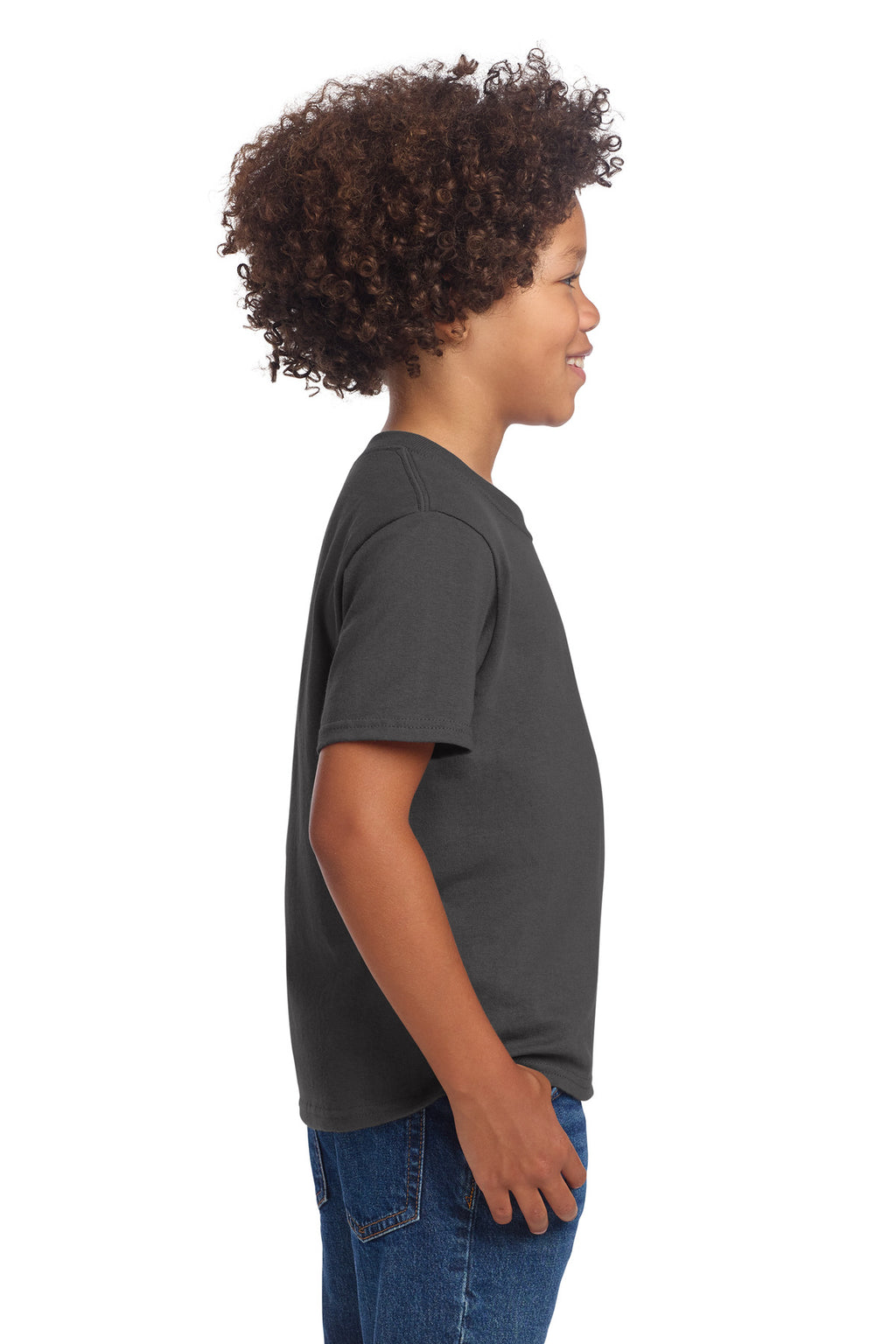 Port & Co Youth Core Cotton DTG Tee PC54YDTG - Charcoal - side