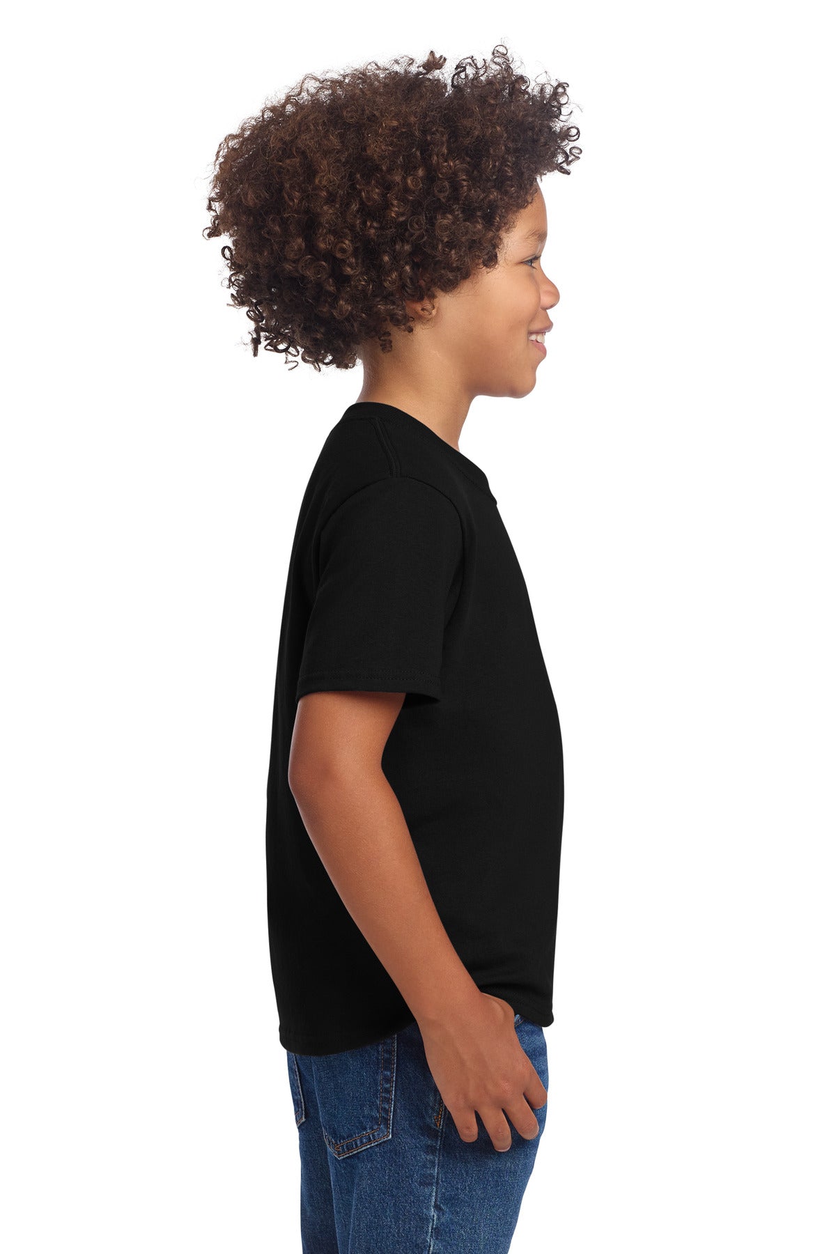 Port & Co Youth Core Cotton DTG Tee PC54YDTG - Jet Black - side