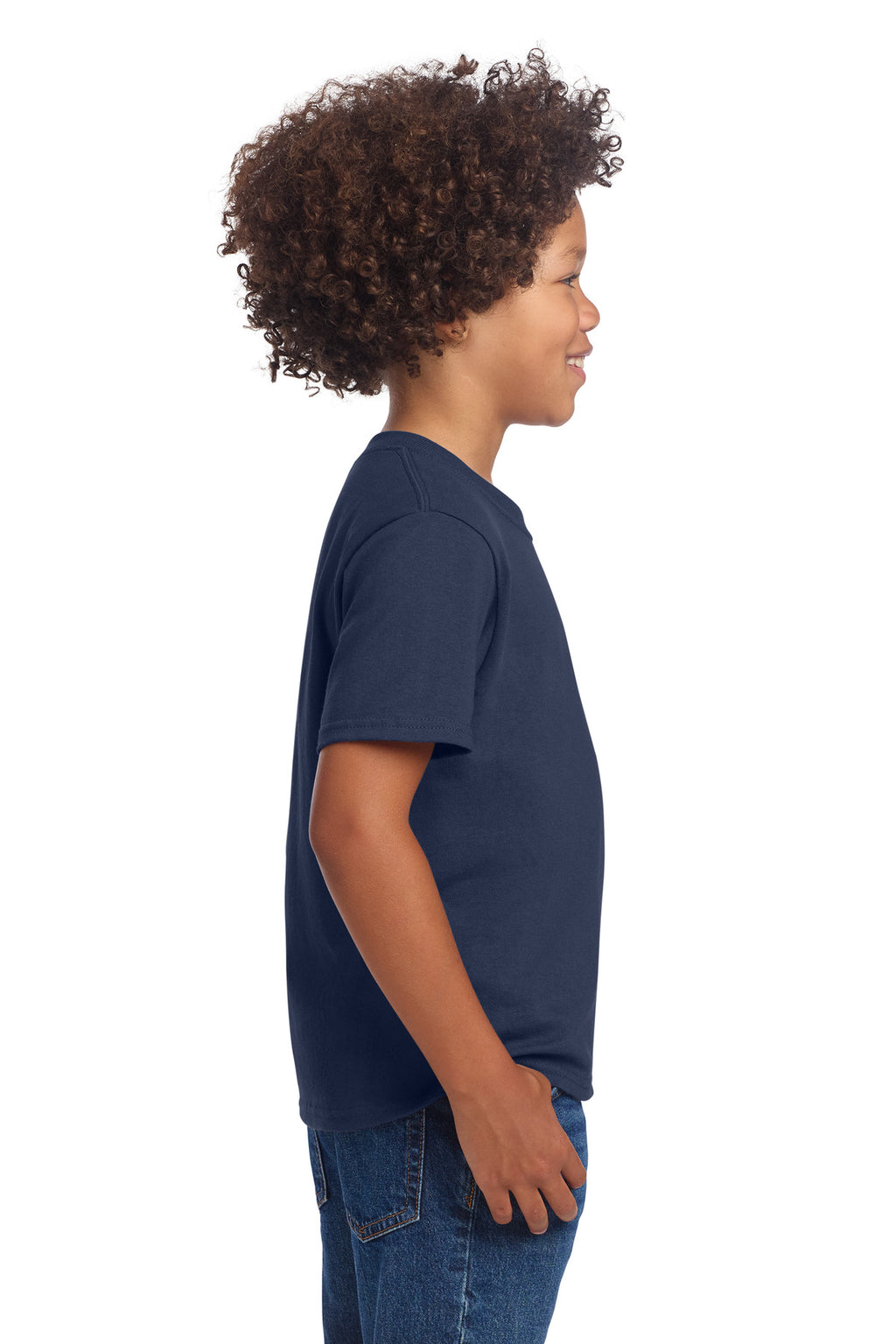 Port & Co Youth Core Cotton DTG Tee PC54YDTG - Navy - side