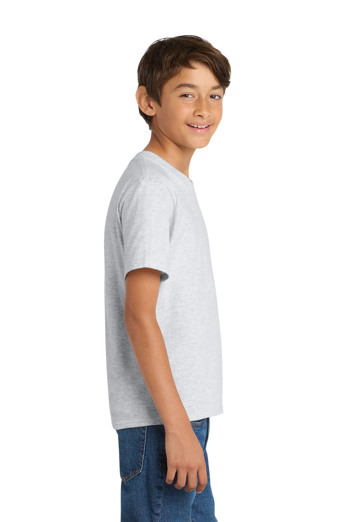 Port & Co Youth Core Cotton Tee. PC54Y - Ash - side