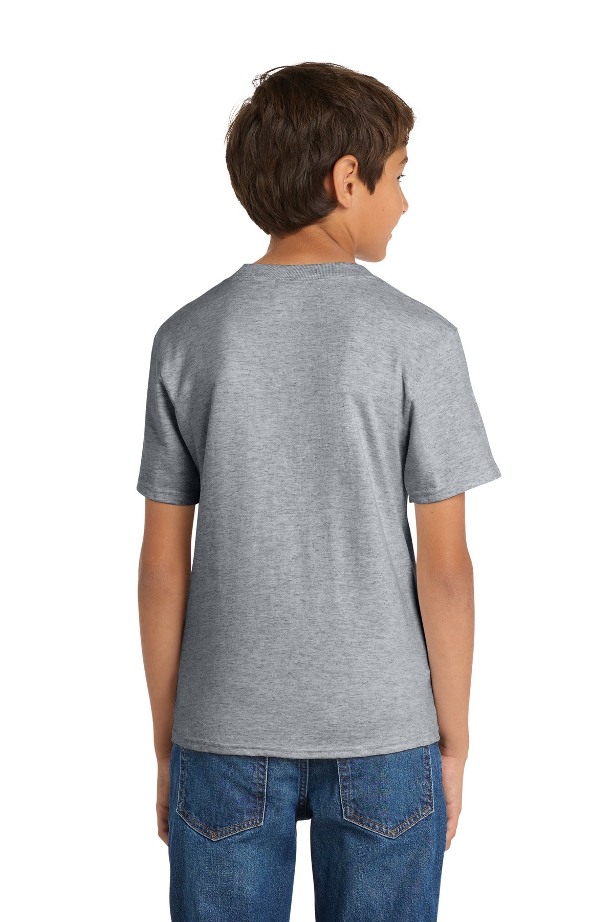Port & Co Youth Core Cotton Tee. PC54Y - Athletic Heather - back