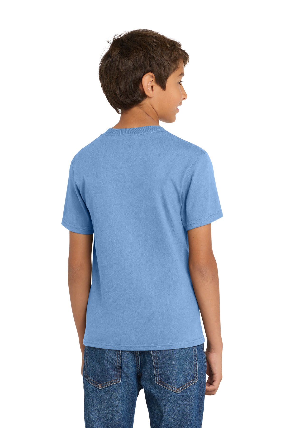 Port & Co Youth Core Cotton Tee. PC54Y - Carolina Blue - back