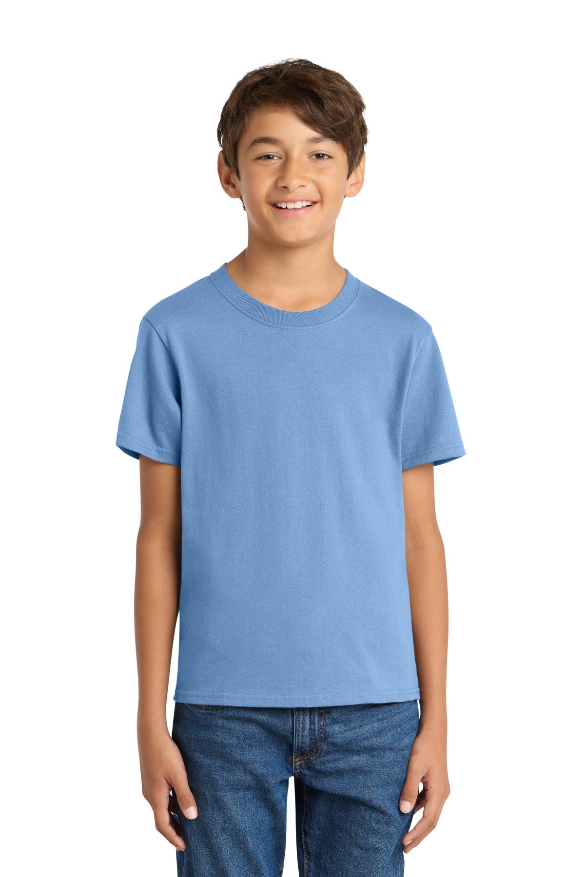 Port & Co Youth Core Cotton Tee. PC54Y - Carolina Blue - front
