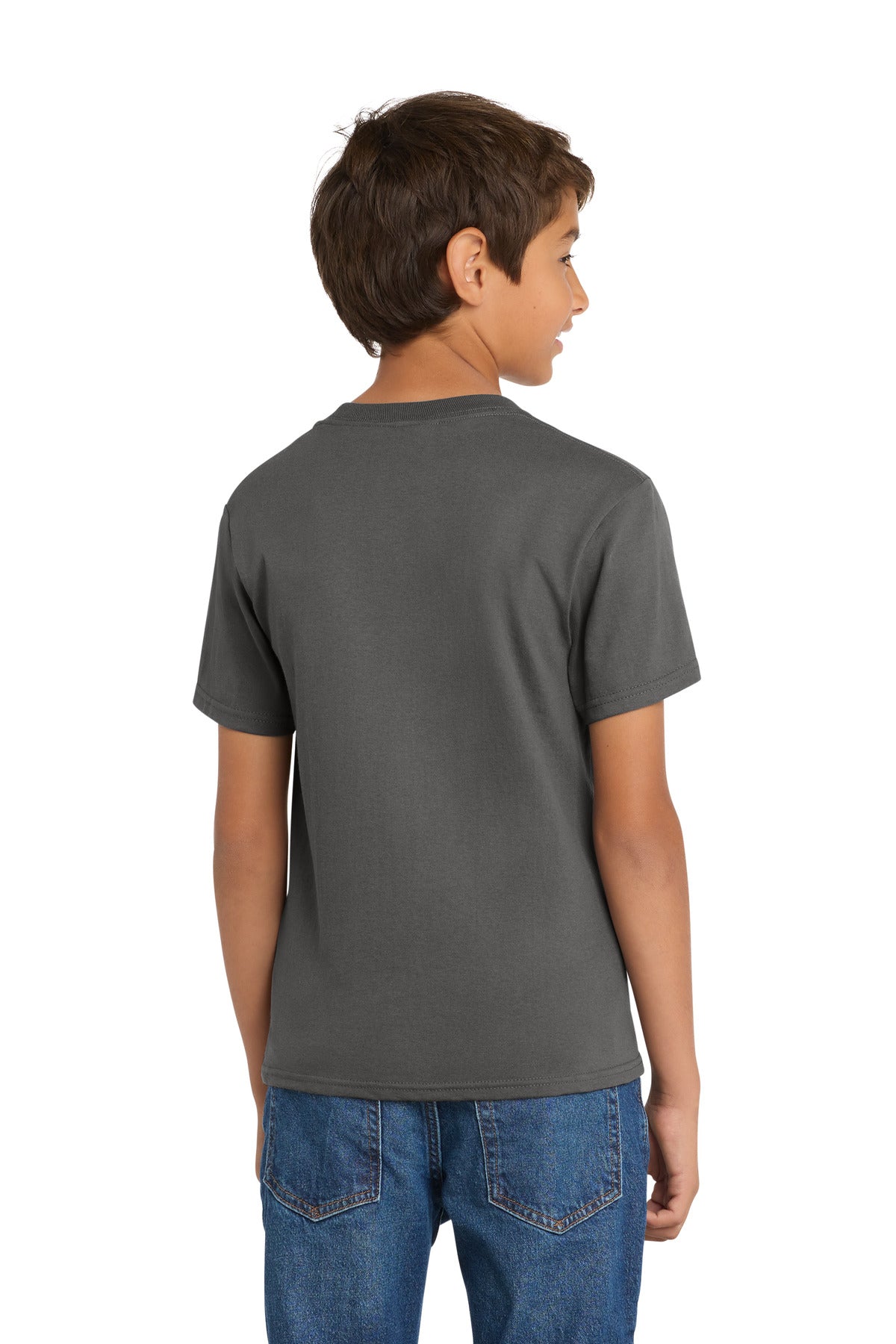 Port & Co Youth Core Cotton Tee. PC54Y - Charcoal - back