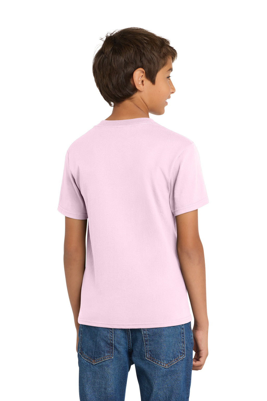 Port & Co Youth Core Cotton Tee. PC54Y - Cherry Blossom - back