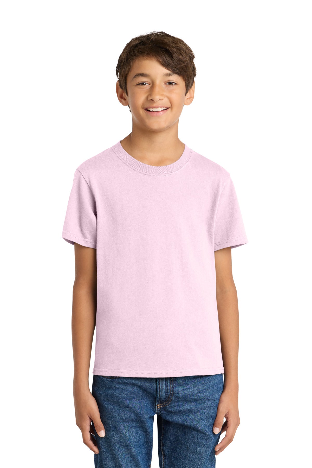 Port & Co Youth Core Cotton Tee. PC54Y - Cherry Blossom - front