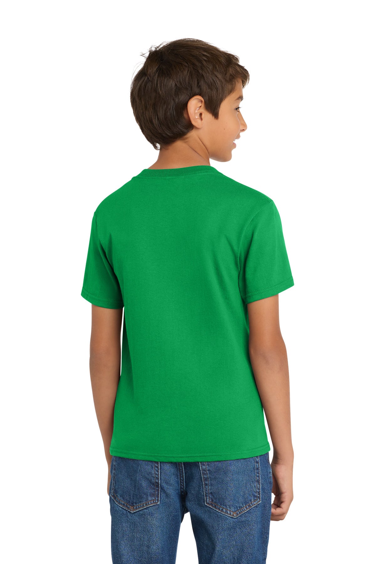Port & Co Youth Core Cotton Tee. PC54Y - Clover Green - back