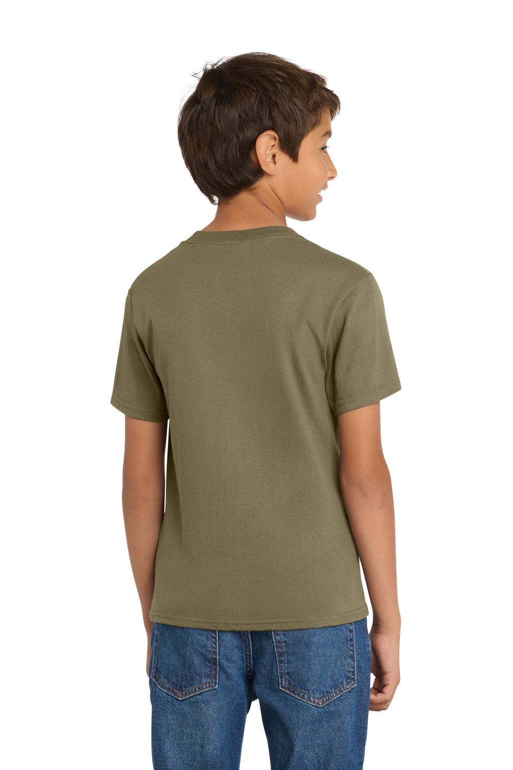 Port & Co Youth Core Cotton Tee. PC54Y - Coyote Brown - back