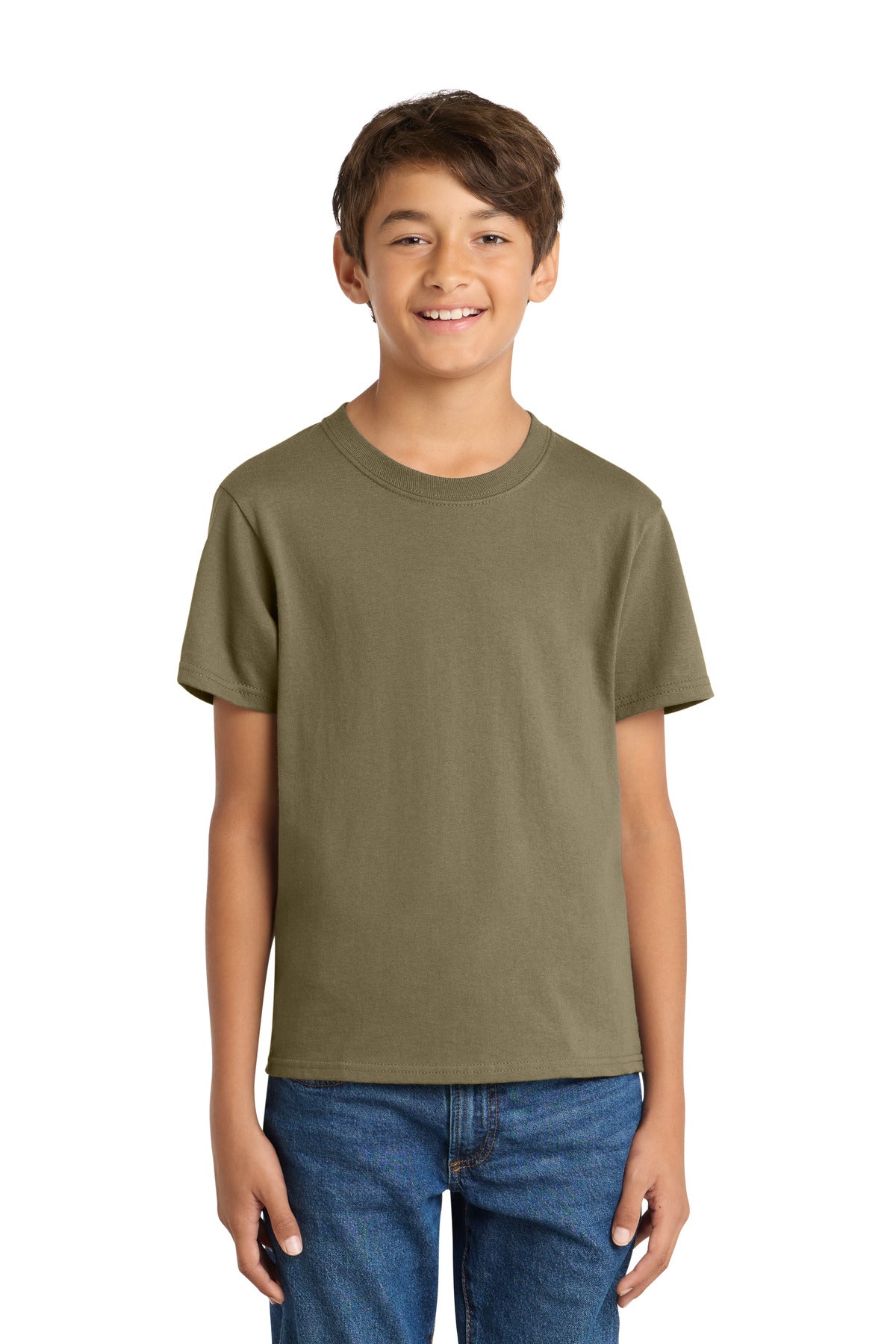 Port & Co Youth Core Cotton Tee. PC54Y - Coyote Brown - front