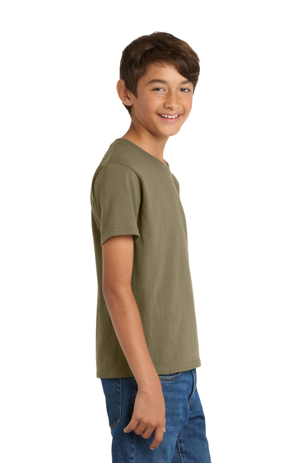 Port & Co Youth Core Cotton Tee. PC54Y - Coyote Brown - side