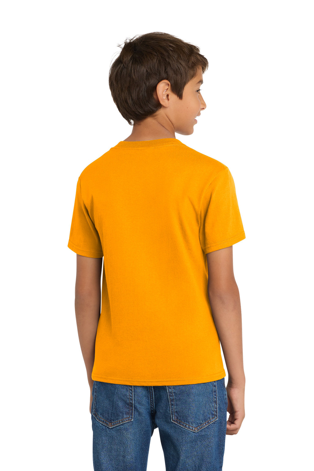 Port & Co Youth Core Cotton Tee. PC54Y - Gold - back