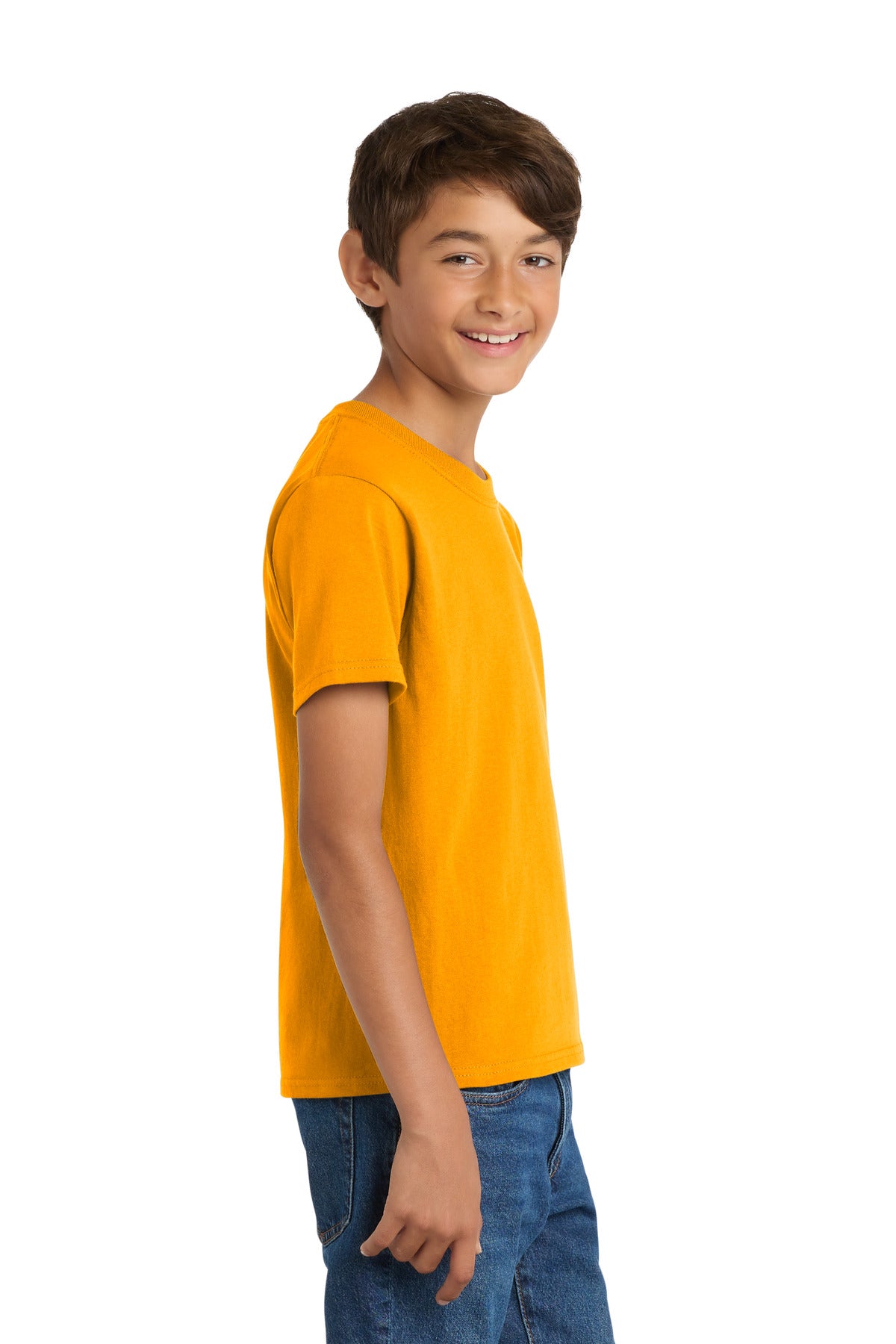 Port & Co Youth Core Cotton Tee. PC54Y - Gold - side