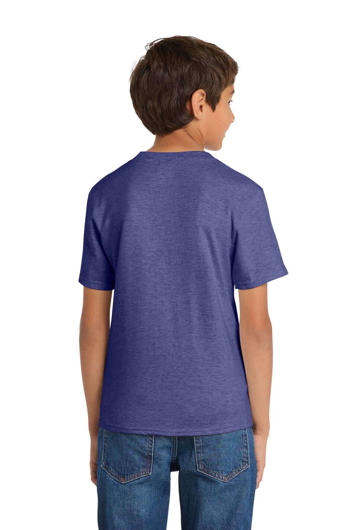 Port & Co Youth Core Cotton Tee. PC54Y - Heather Purple - back