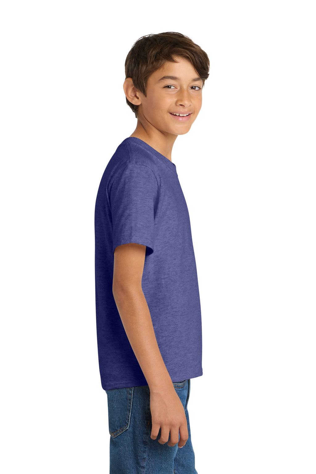 Port & Co Youth Core Cotton Tee. PC54Y - Heather Purple - side