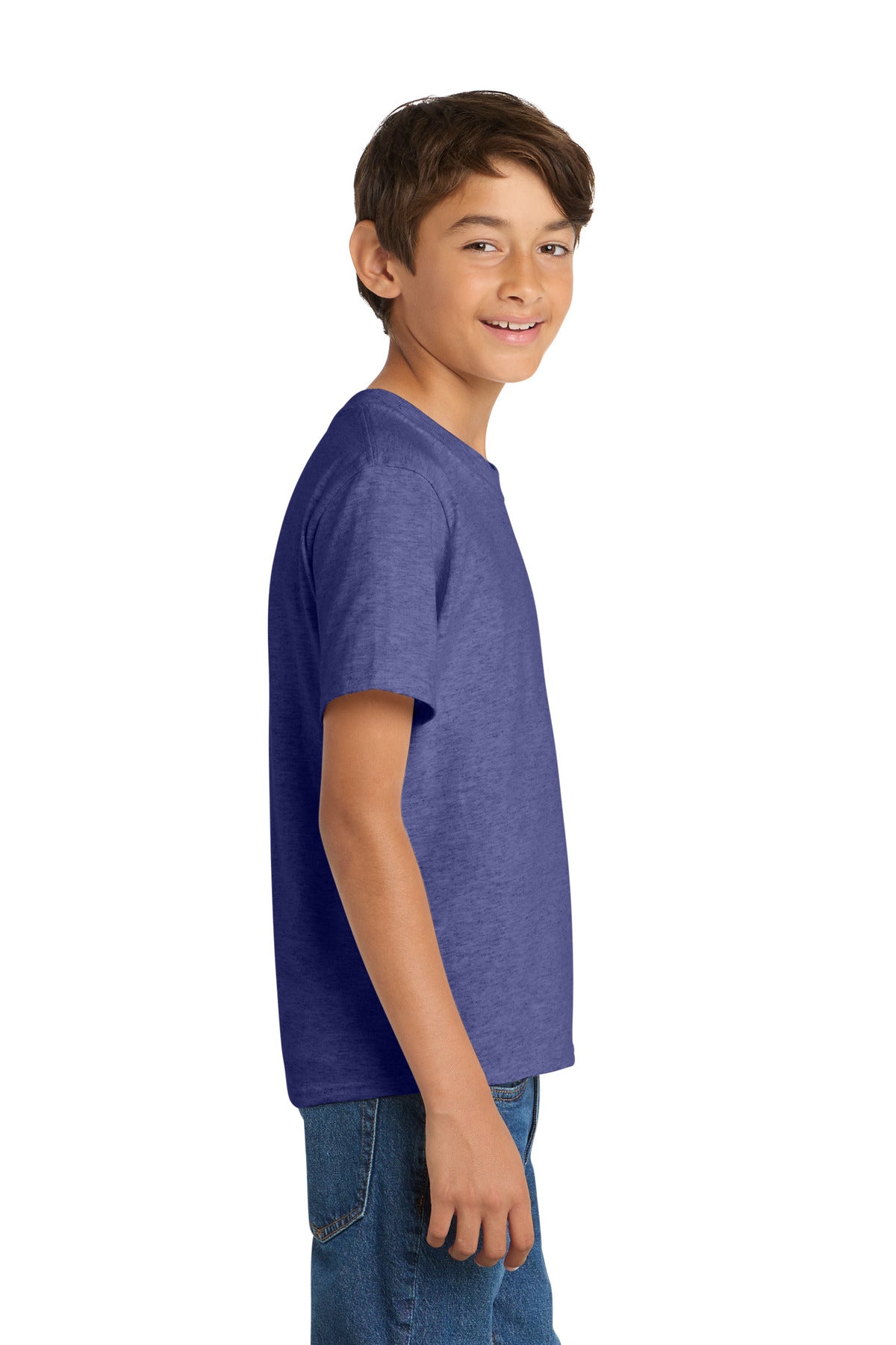 Port & Co Youth Core Cotton Tee. PC54Y - Heather Purple - side