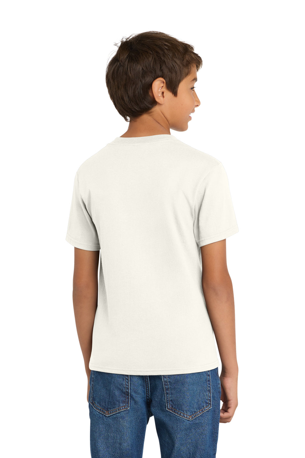 Port & Co Youth Core Cotton Tee. PC54Y - Ivory - back