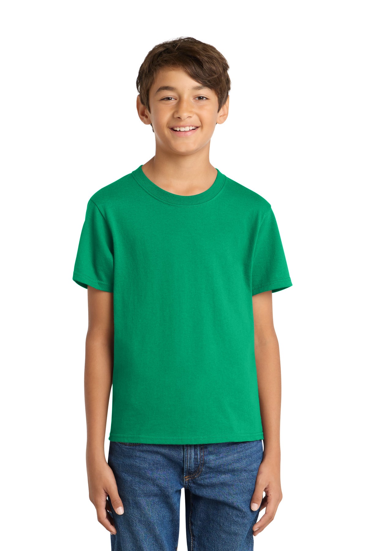Port & Co Youth Core Cotton Tee. PC54Y - Kelly - front