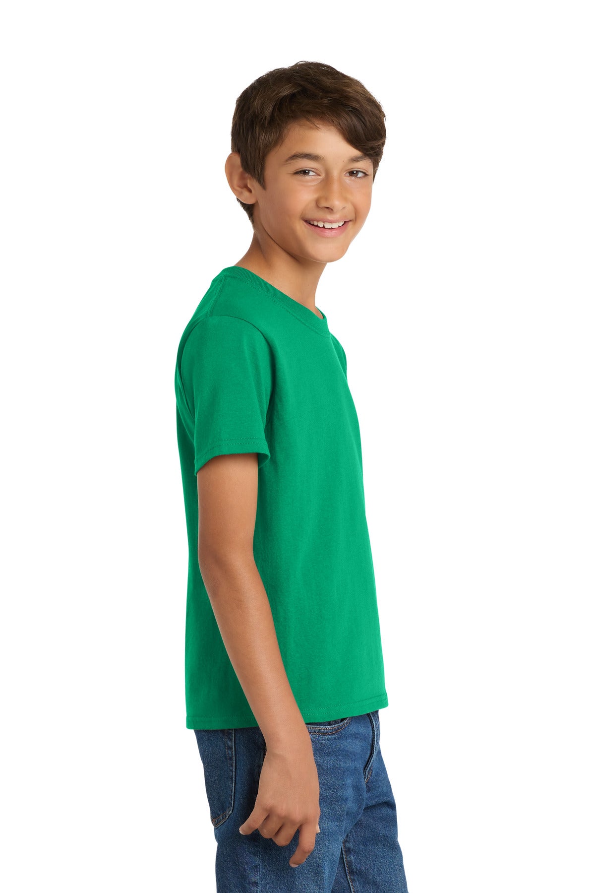 Port & Co Youth Core Cotton Tee. PC54Y - Kelly - side