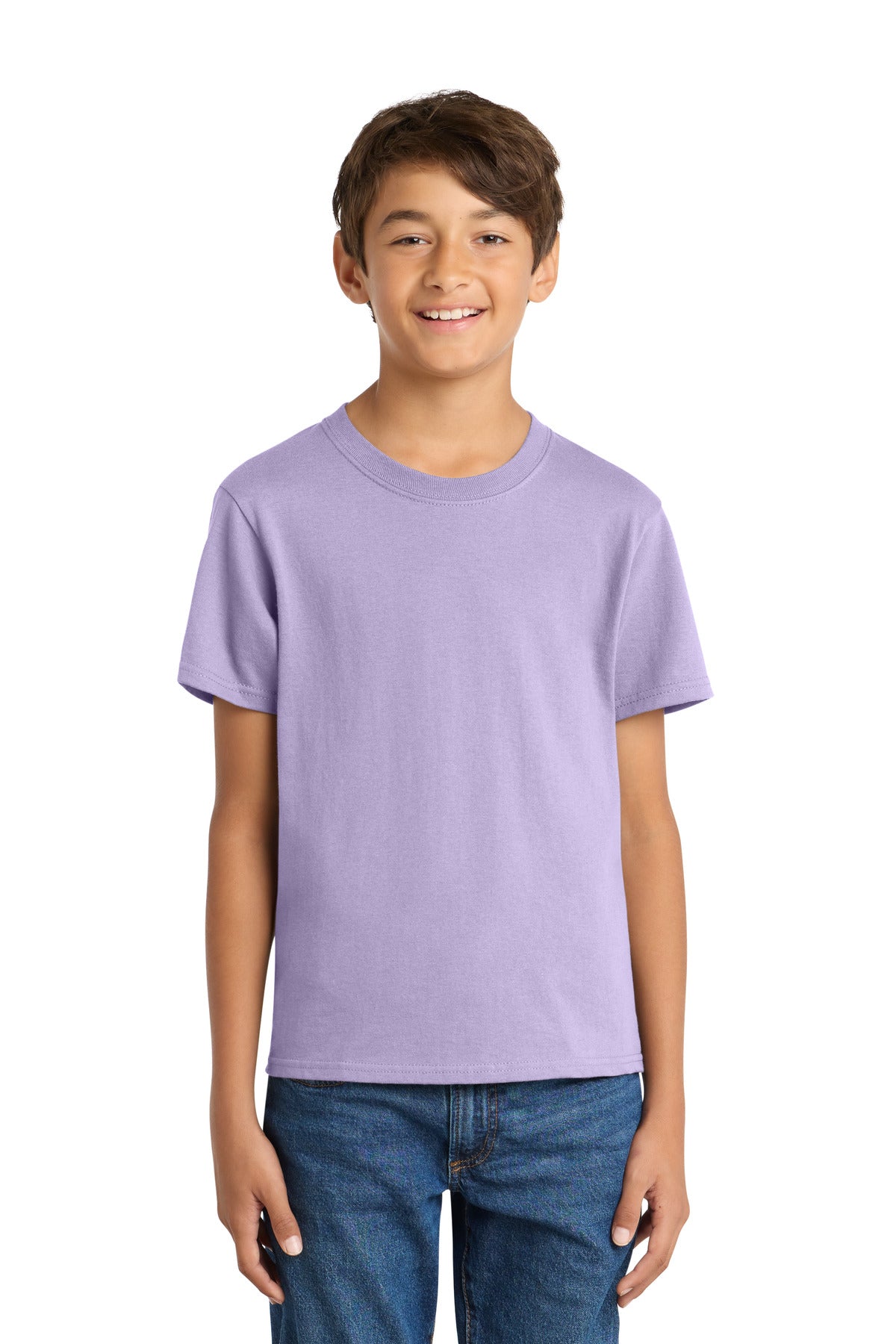 Port & Co Youth Core Cotton Tee. PC54Y - Lavender - front