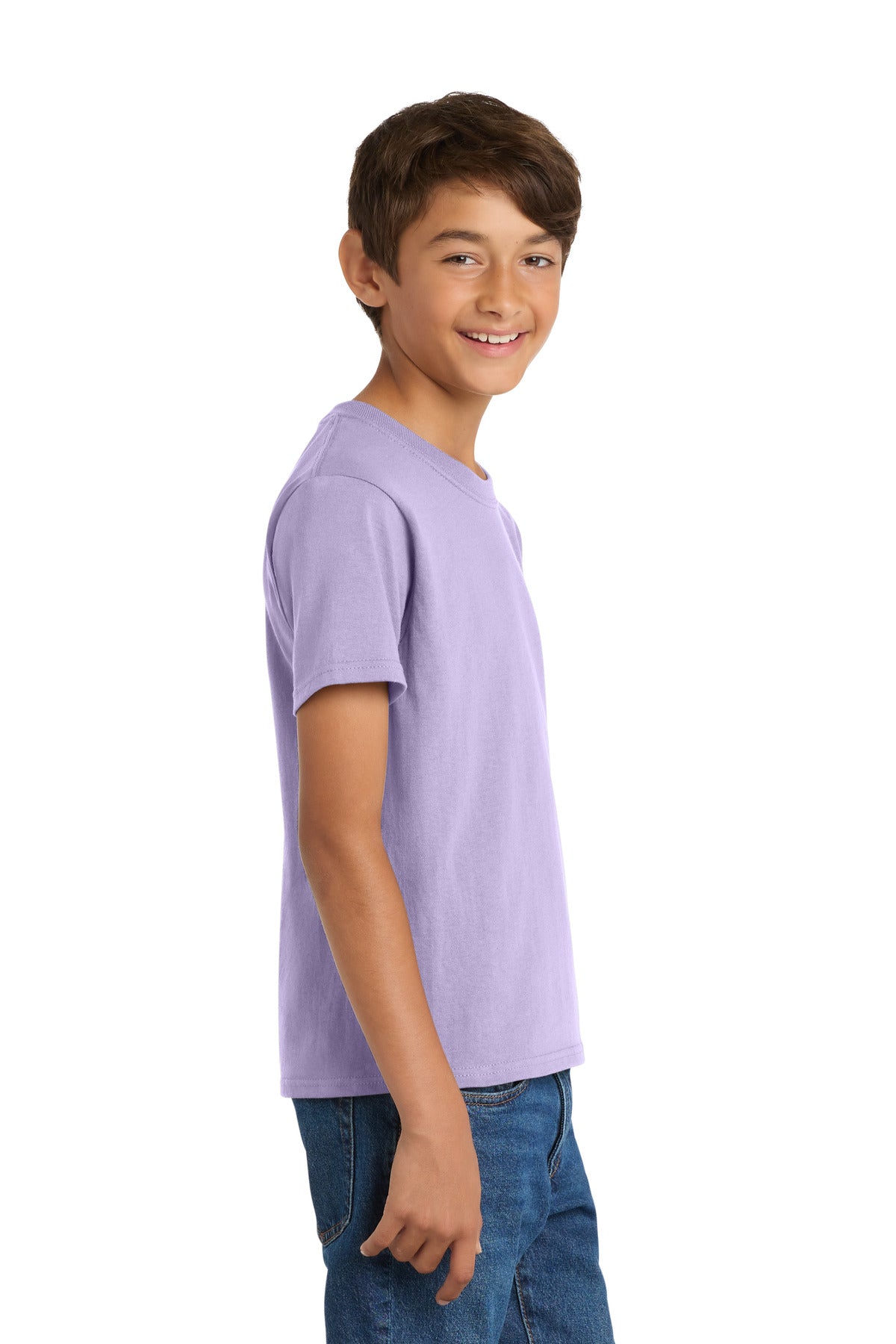 Port & Co Youth Core Cotton Tee. PC54Y - Lavender - side