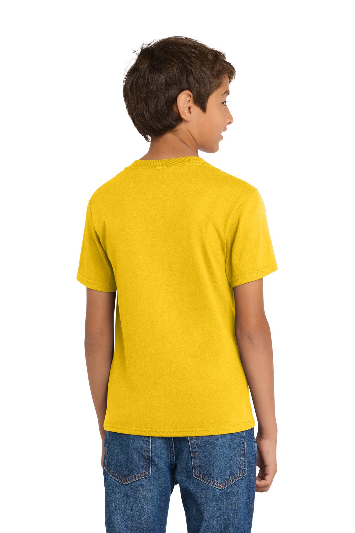 Port & Co Youth Core Cotton Tee. PC54Y - Lemon Yellow - back