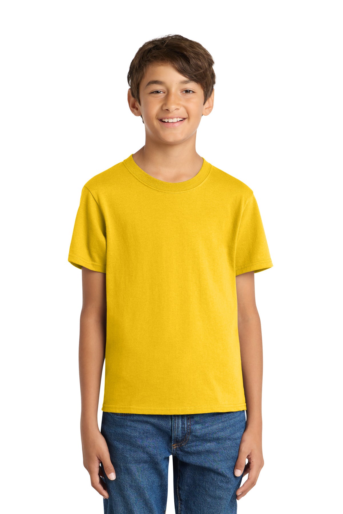 Port & Co Youth Core Cotton Tee. PC54Y - Lemon Yellow - front
