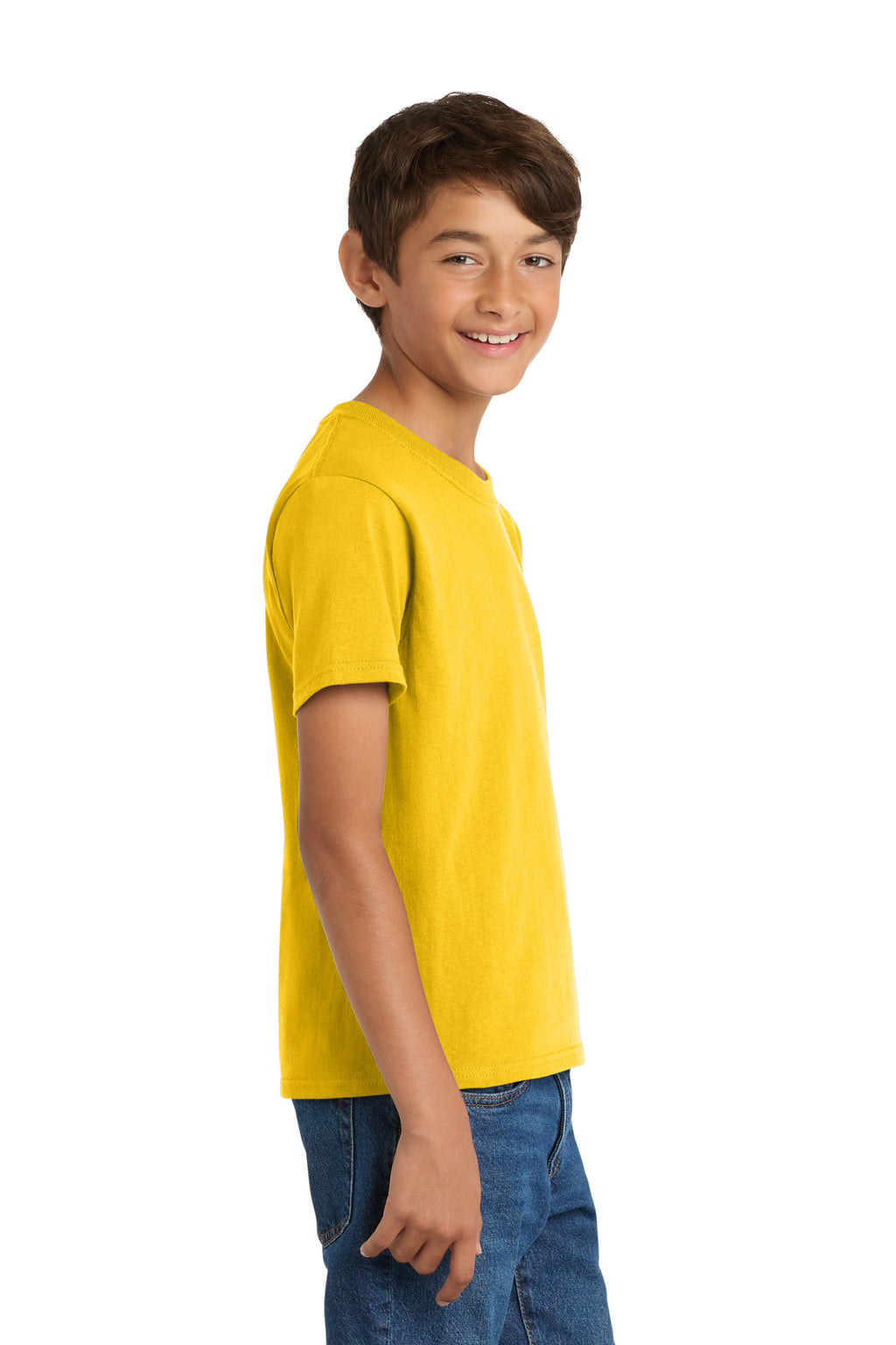 Port & Co Youth Core Cotton Tee. PC54Y - Lemon Yellow - side