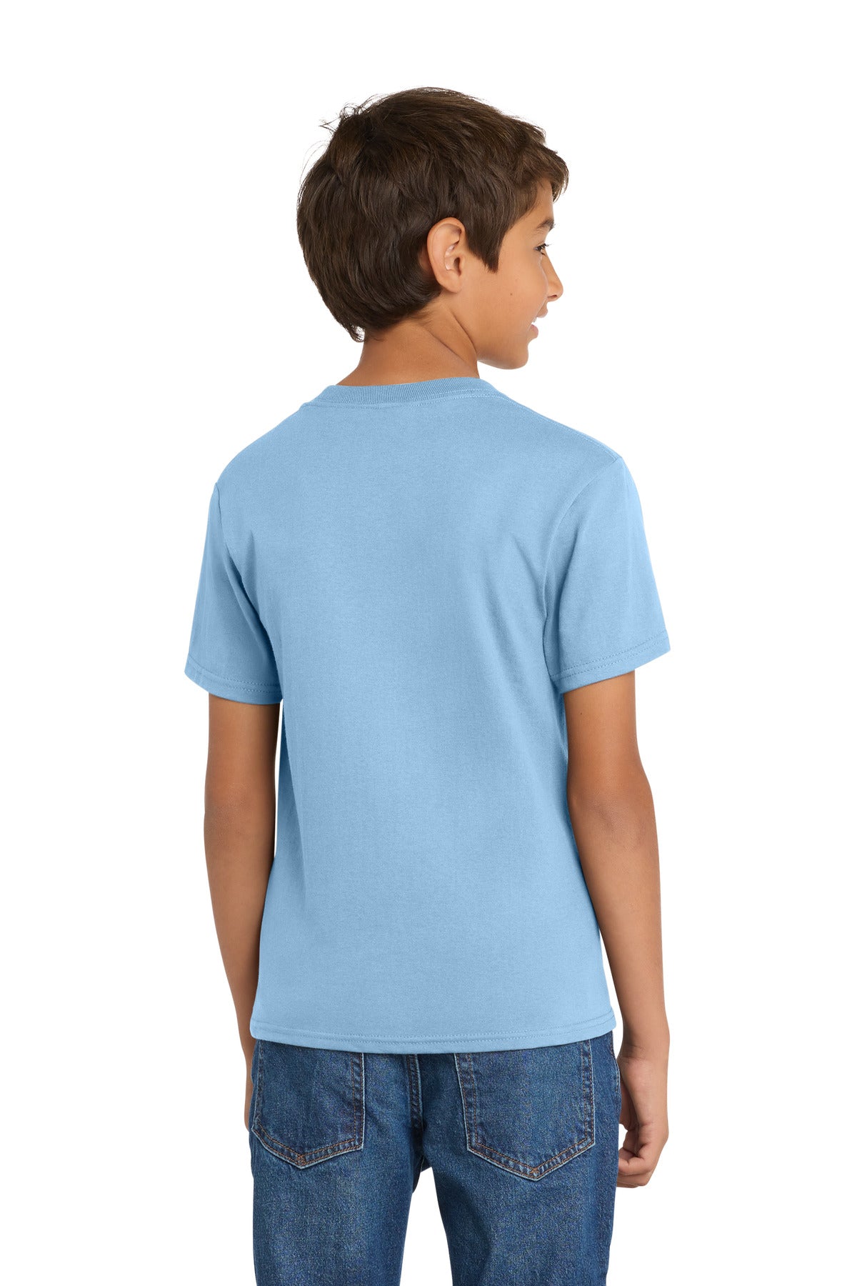 Port & Co Youth Core Cotton Tee. PC54Y - Light Blue - back