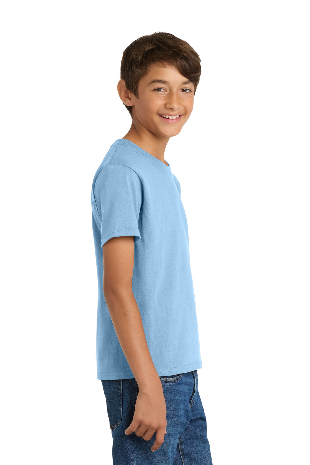 Port & Co Youth Core Cotton Tee. PC54Y - Light Blue - side