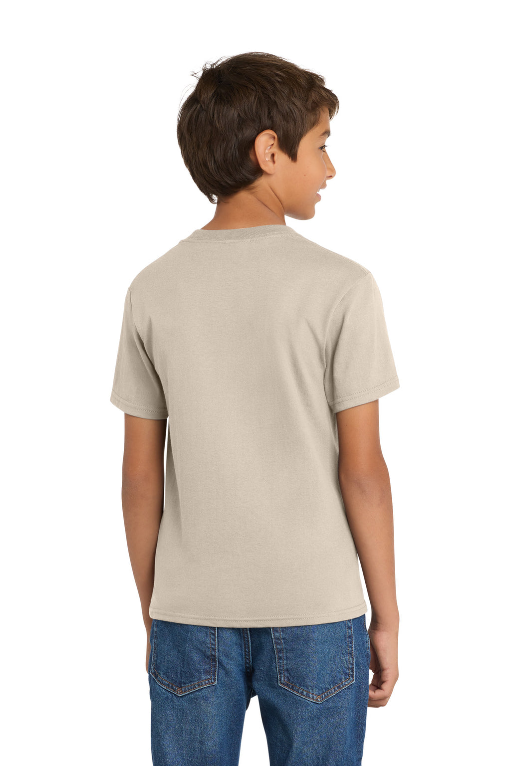 Port & Co Youth Core Cotton Tee. PC54Y - Light Sand - back