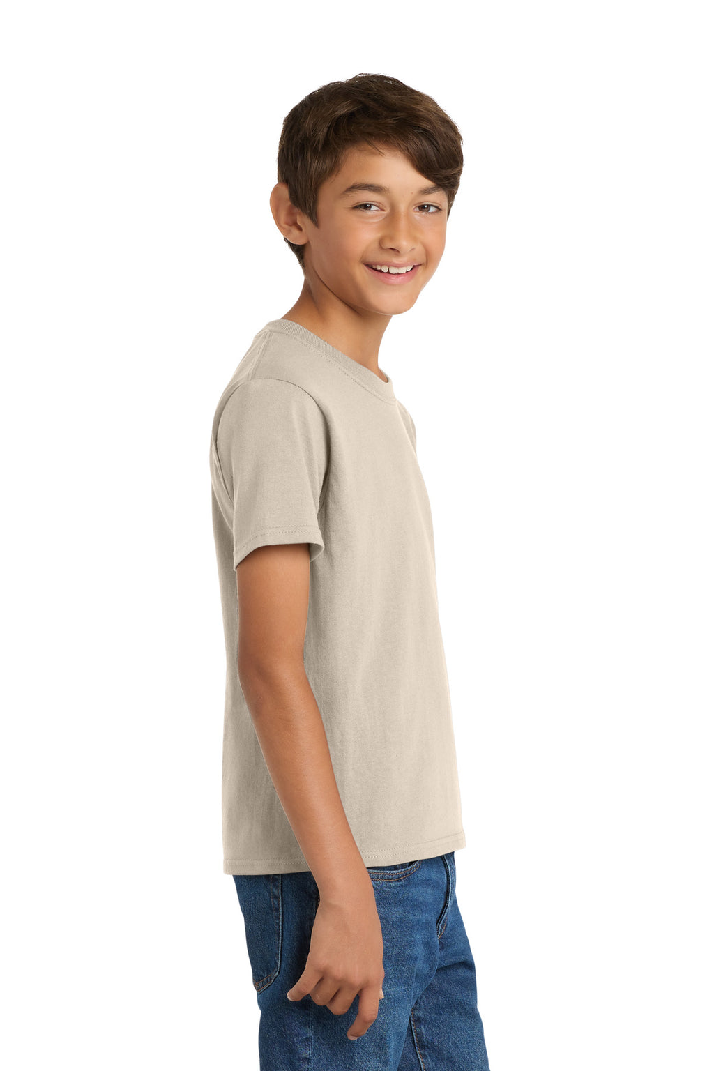 Port & Co Youth Core Cotton Tee. PC54Y - Light Sand - side
