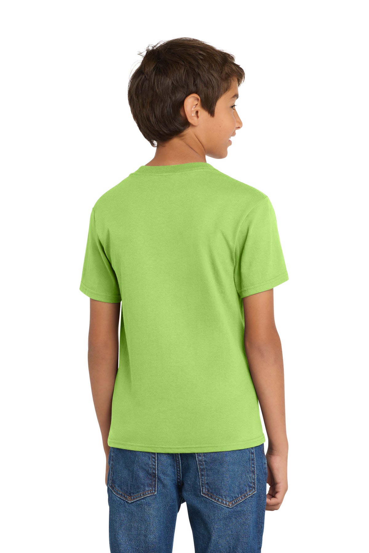 Port & Co Youth Core Cotton Tee. PC54Y - Lime - back