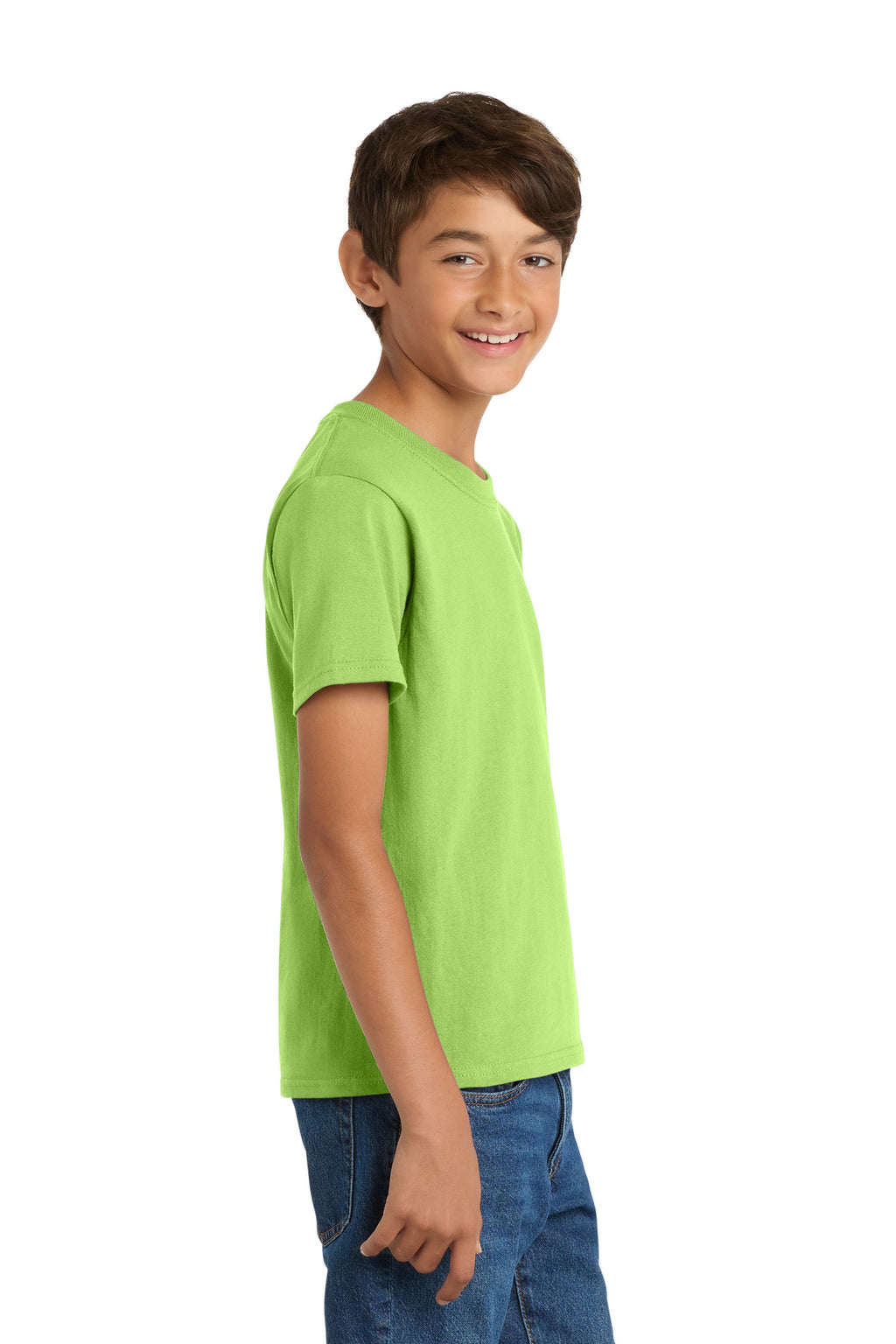 Port & Co Youth Core Cotton Tee. PC54Y - Lime - side