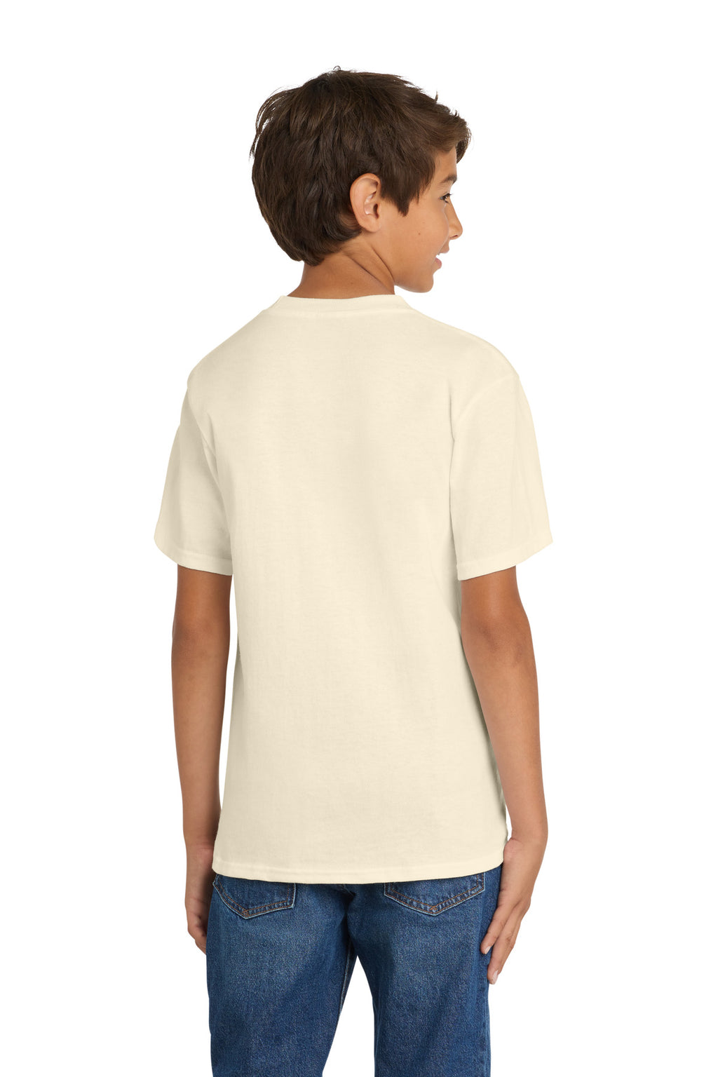 Port & Co Youth Core Cotton Tee. PC54Y - Natural - back