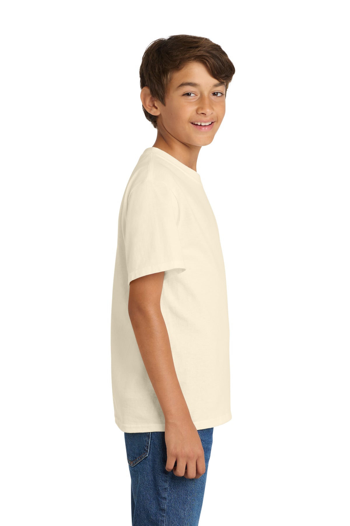 Port & Co Youth Core Cotton Tee. PC54Y - Natural - side