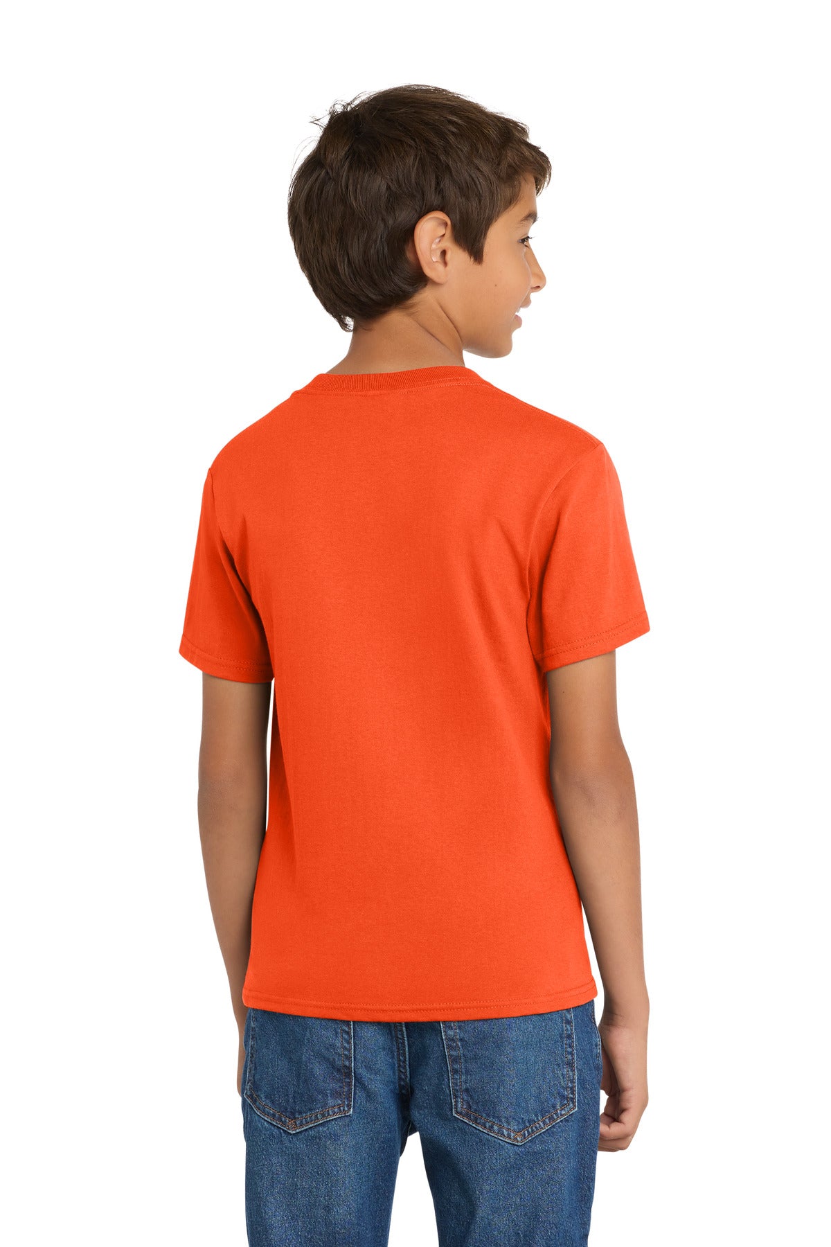 Port & Co Youth Core Cotton Tee. PC54Y - Orange - back
