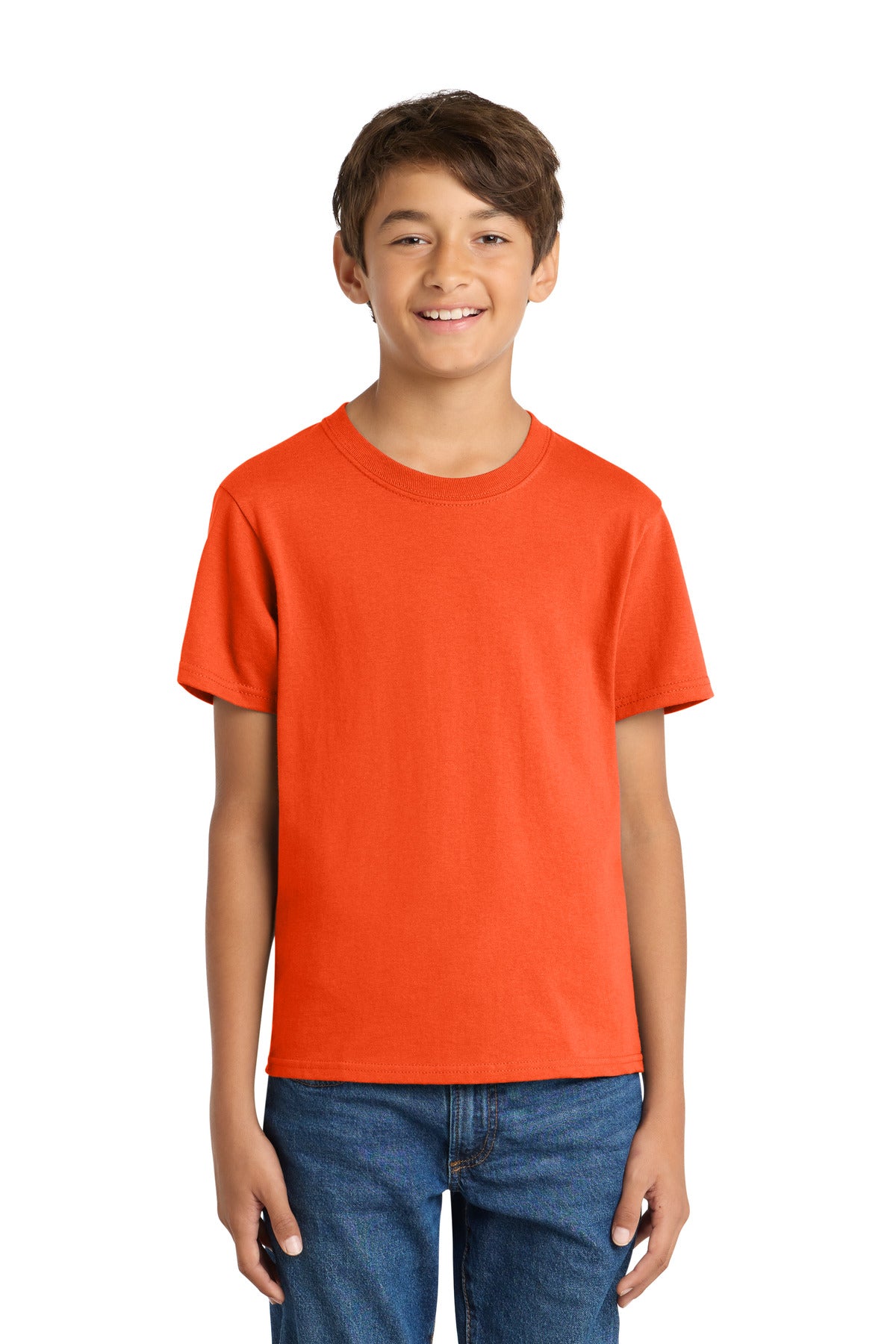 Port & Co Youth Core Cotton Tee. PC54Y - Orange - front