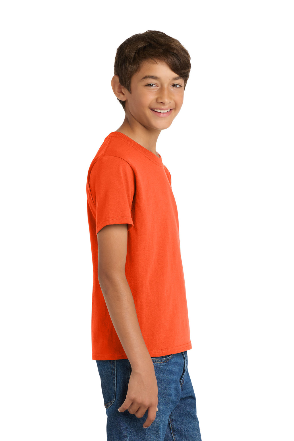 Port & Co Youth Core Cotton Tee. PC54Y - Orange - side