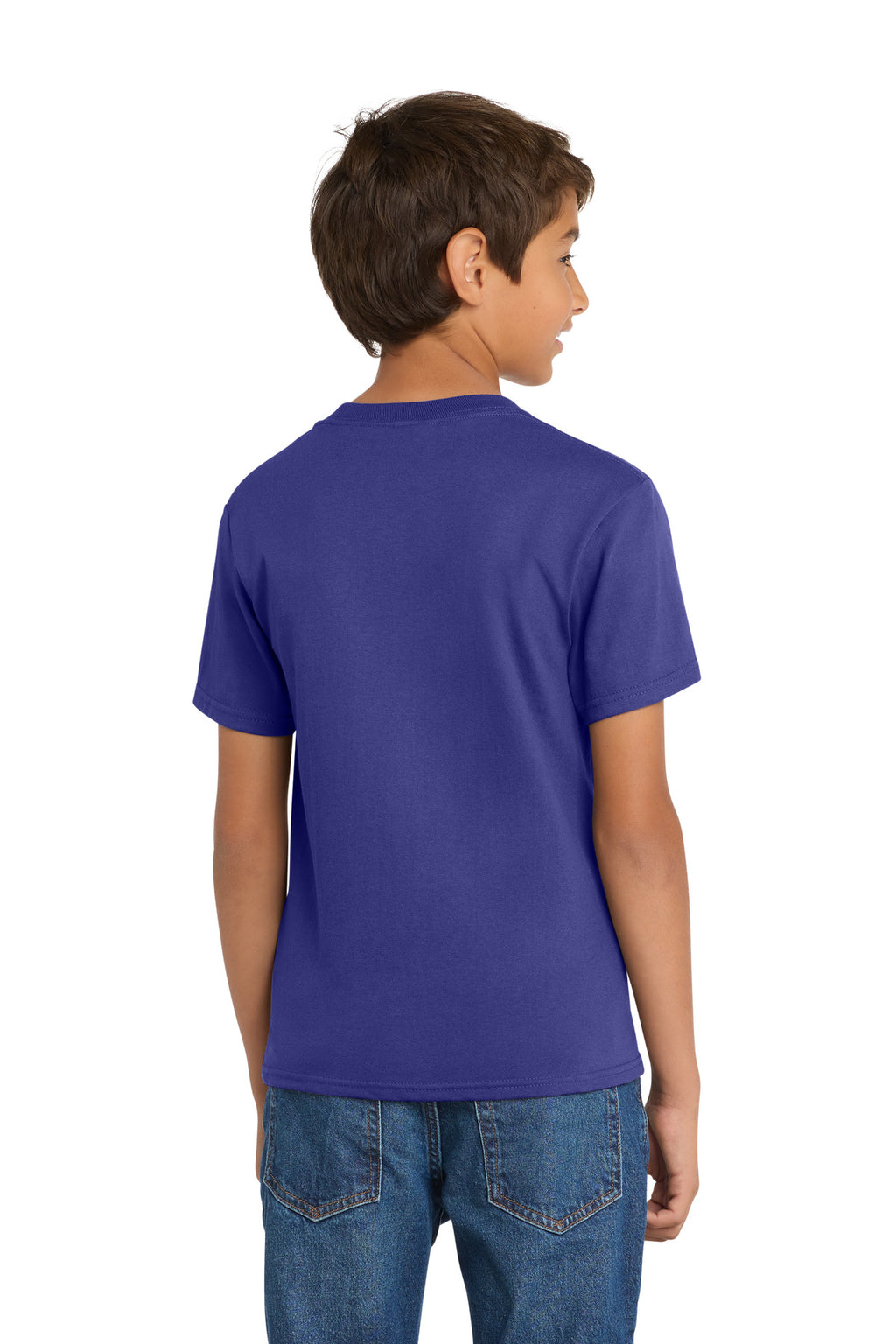 Port & Co Youth Core Cotton Tee. PC54Y - Purple - back