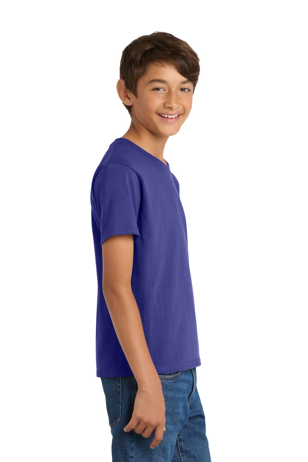 Port & Co Youth Core Cotton Tee. PC54Y - Purple - side