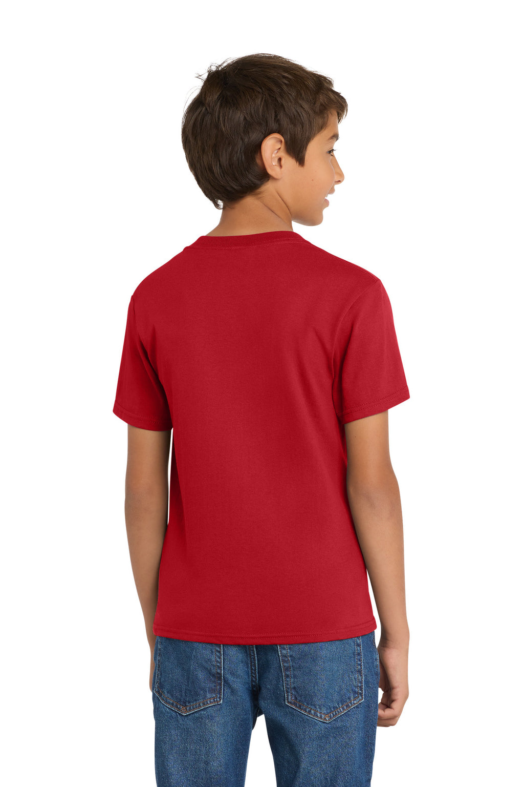 Port & Co Youth Core Cotton Tee. PC54Y - Red - back
