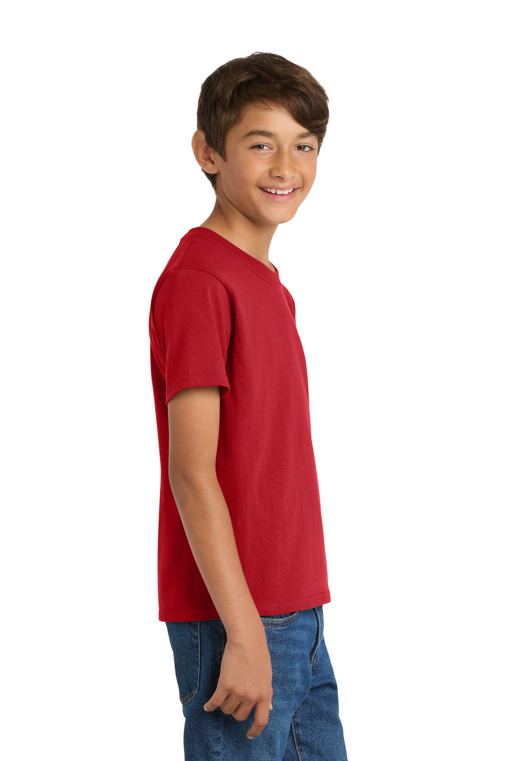 Port & Co Youth Core Cotton Tee. PC54Y - Red - side
