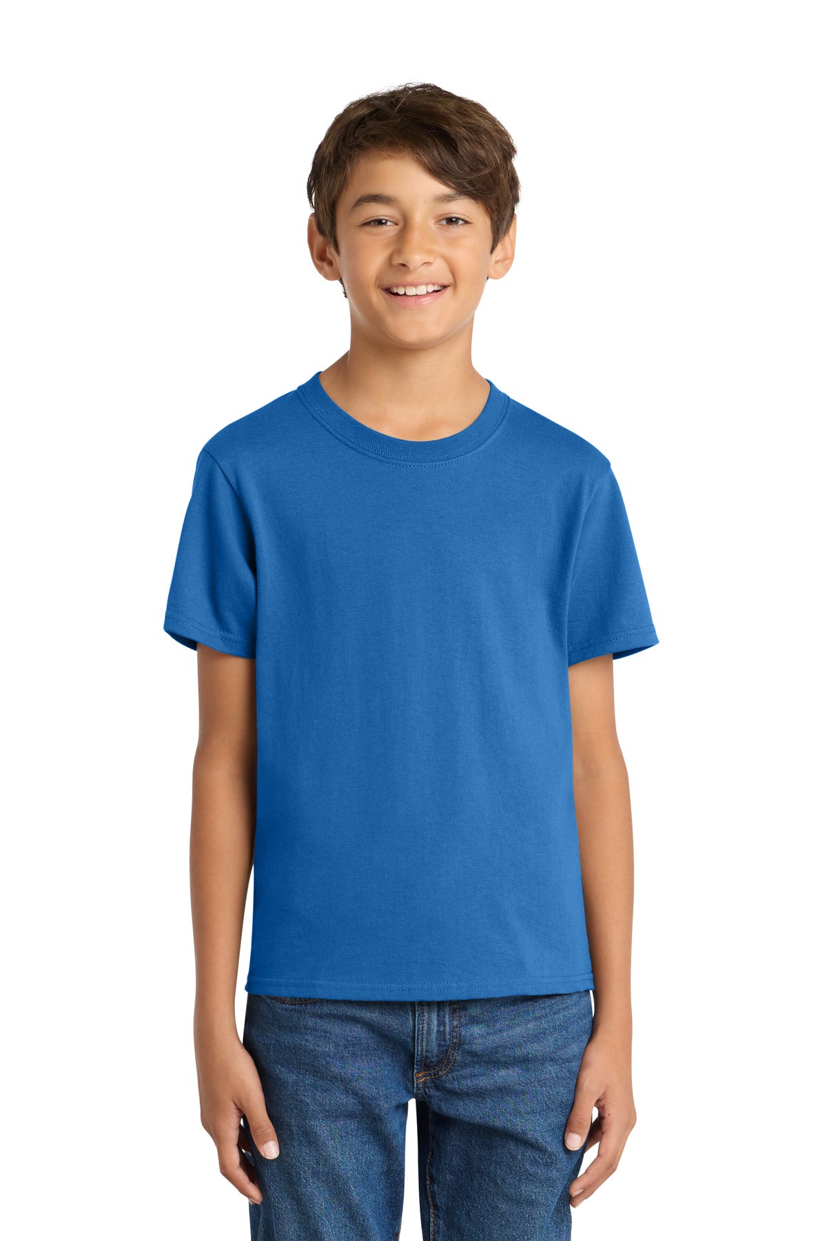Port & Co Youth Core Cotton Tee. PC54Y - Royal - front