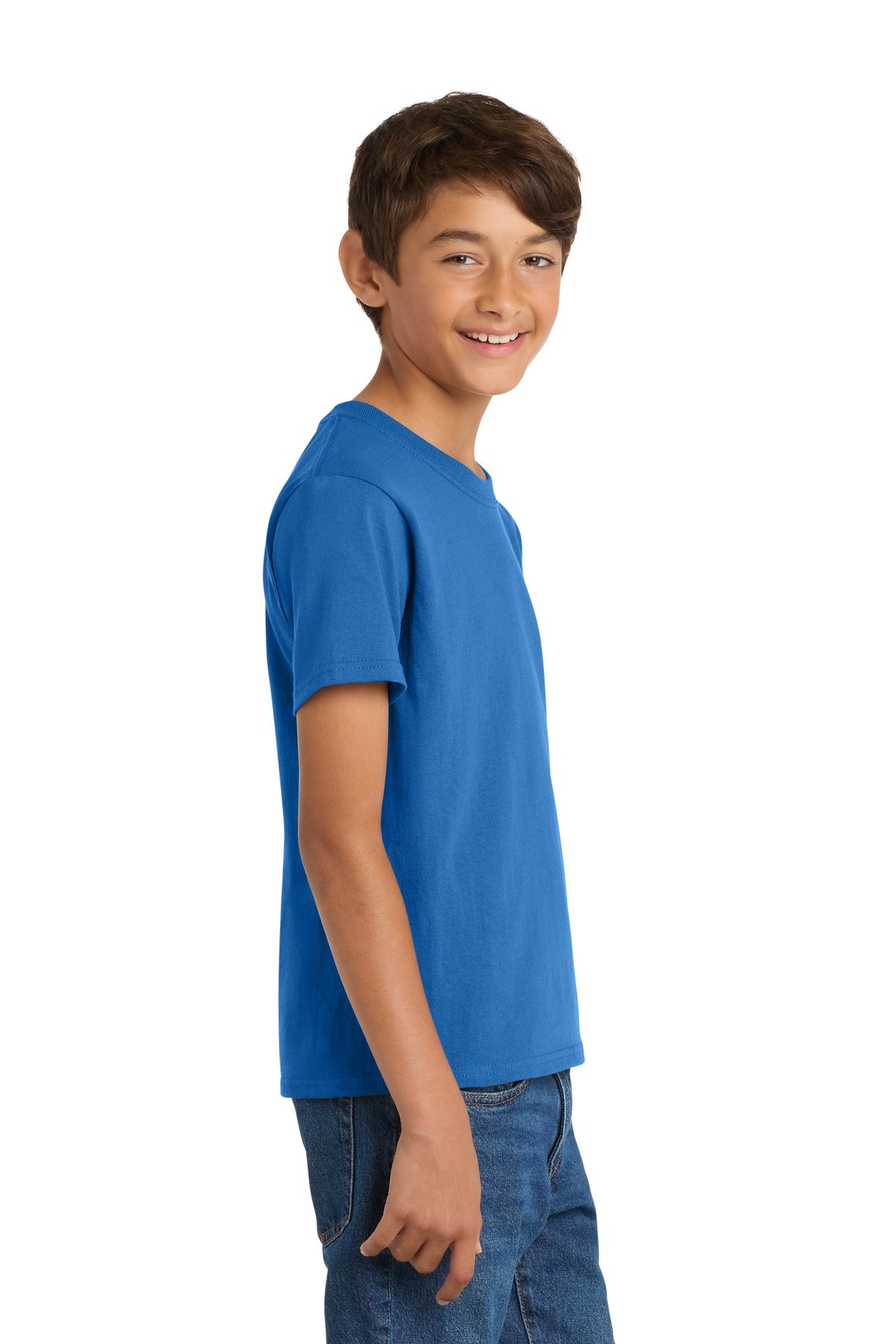 Port & Co Youth Core Cotton Tee. PC54Y - Royal - side