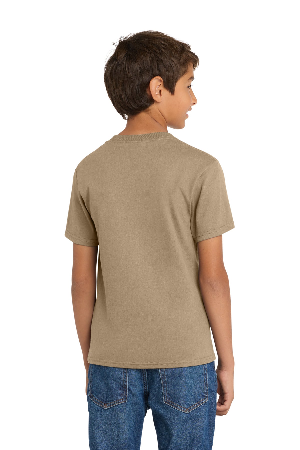 Port & Co Youth Core Cotton Tee. PC54Y - Sand - back