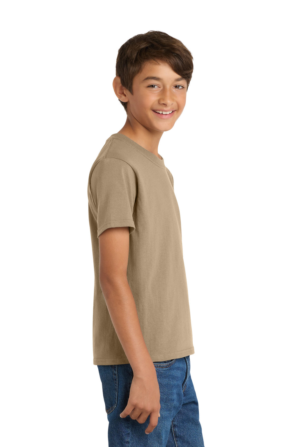 Port & Co Youth Core Cotton Tee. PC54Y - Sand - side