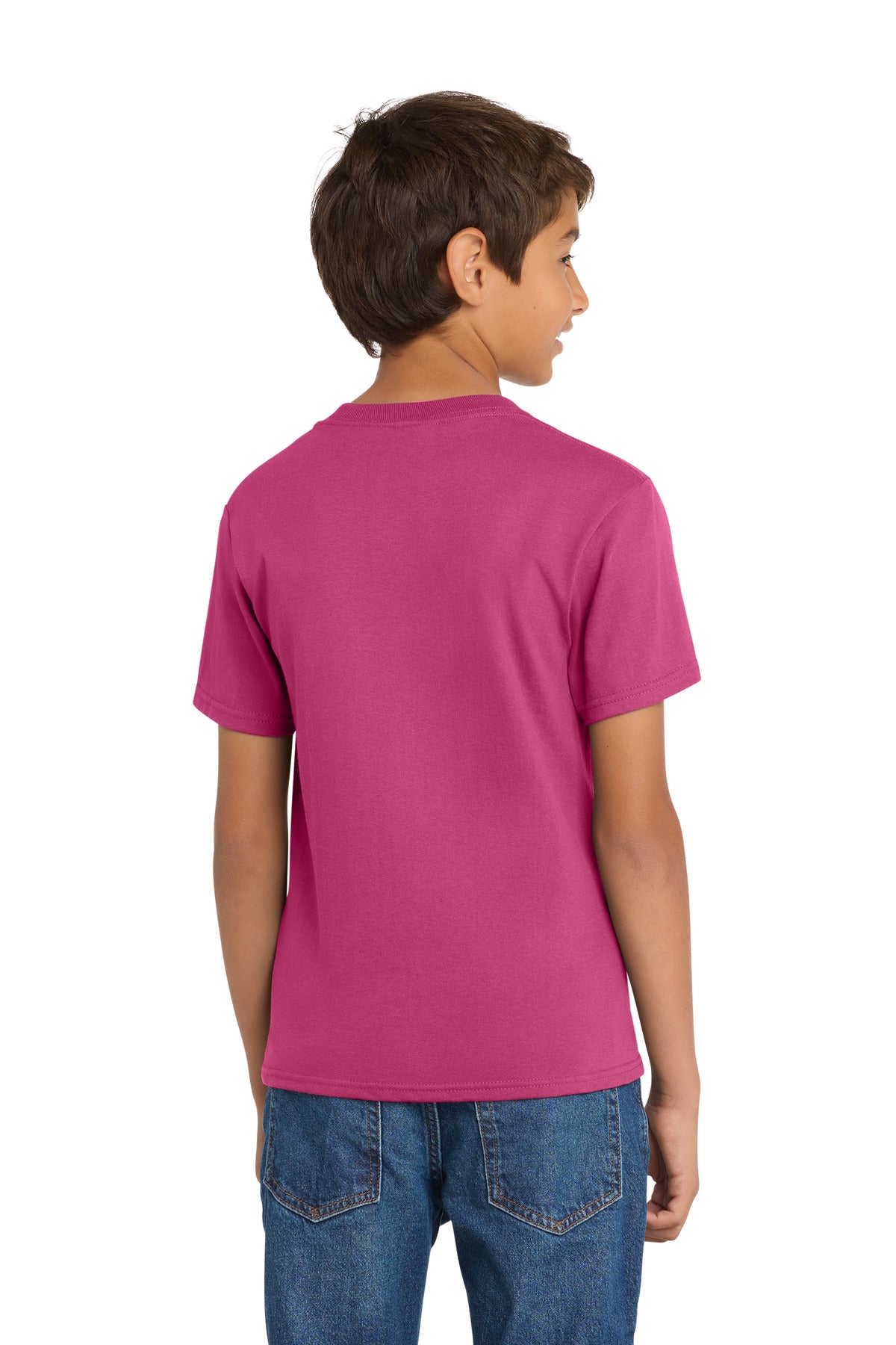 Port & Co Youth Core Cotton Tee. PC54Y - Sangria - back