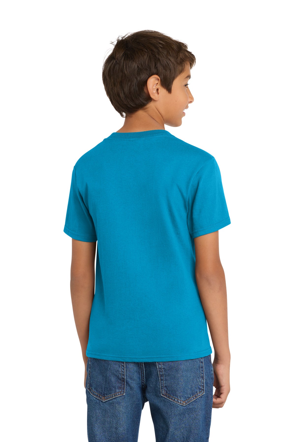 Port & Co Youth Core Cotton Tee. PC54Y - Sapphire - back