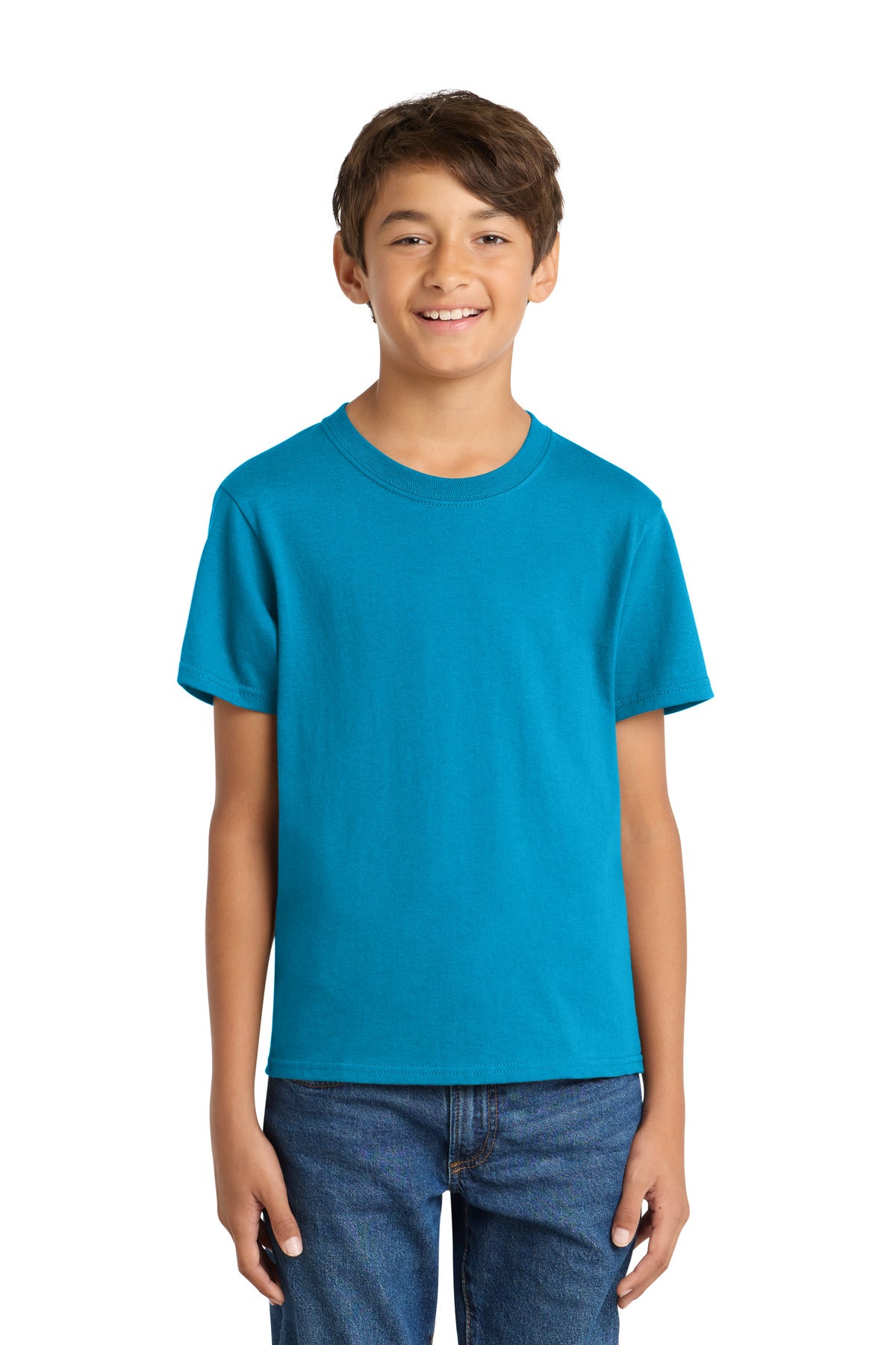 Port & Co Youth Core Cotton Tee. PC54Y - Sapphire - front